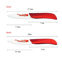 Kitchen Knives with Red Flower Covers